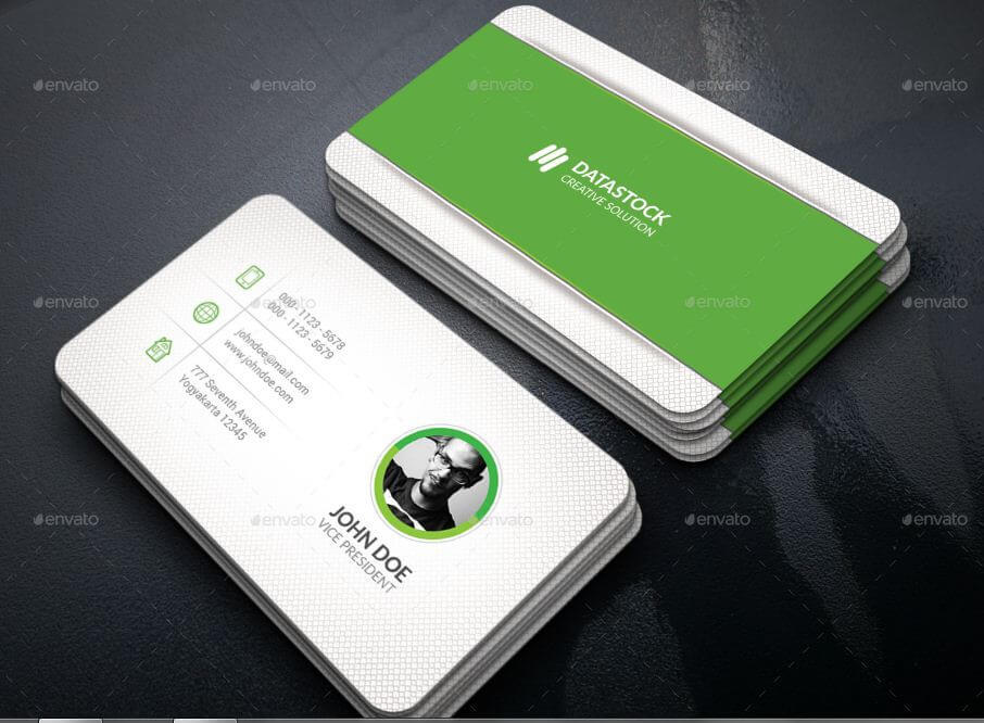 green corporate simple card