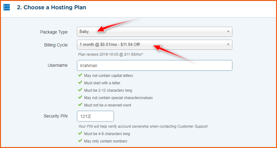 hostgator hosting plan 